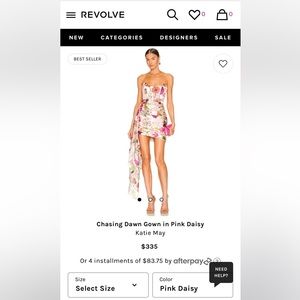 NWT Katie May Chasing Dawn Gown in Pink Daisy. 
Size Small.